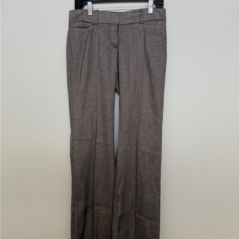 Bebe Brown Wool-Blend Trousers with Straight Leg